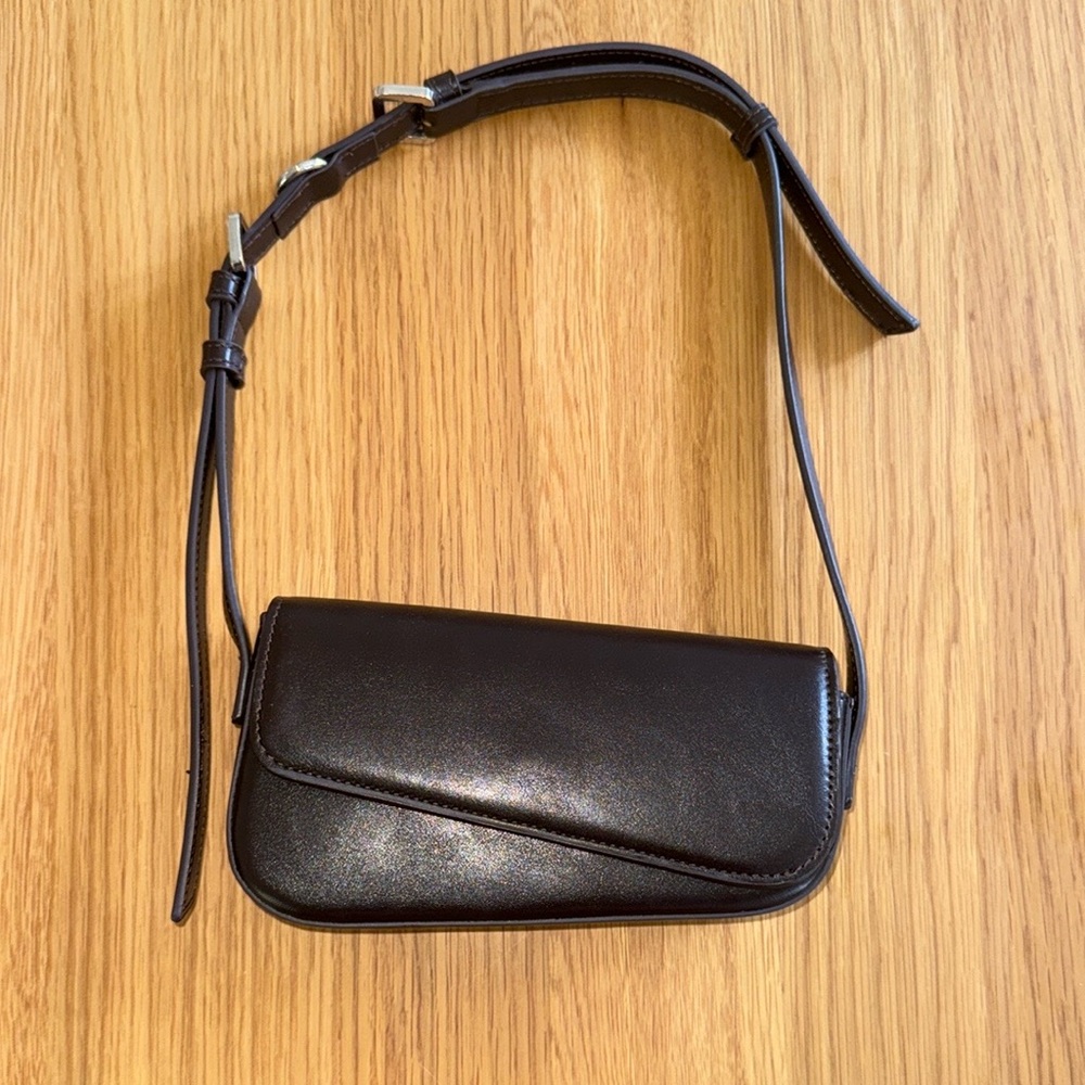 Chocolate Brown Leather Shoulder Bag